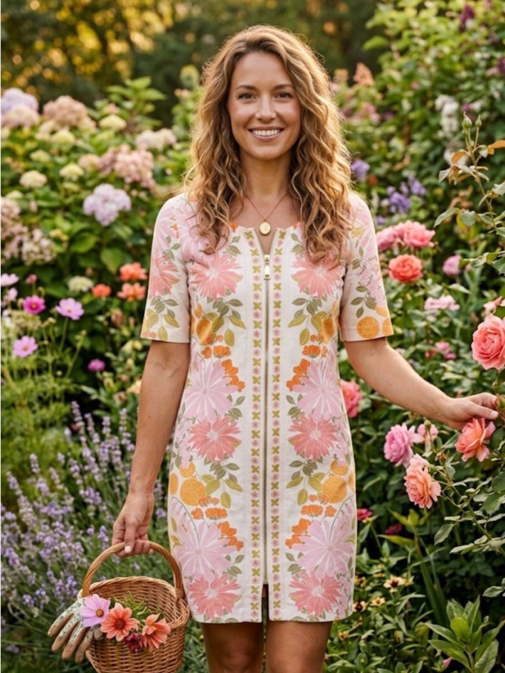 Spartina 449 dress zip up floral dress size XS